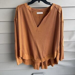 We The Free Free People Thermal Knit Shirt In Autumn Wildflower XS